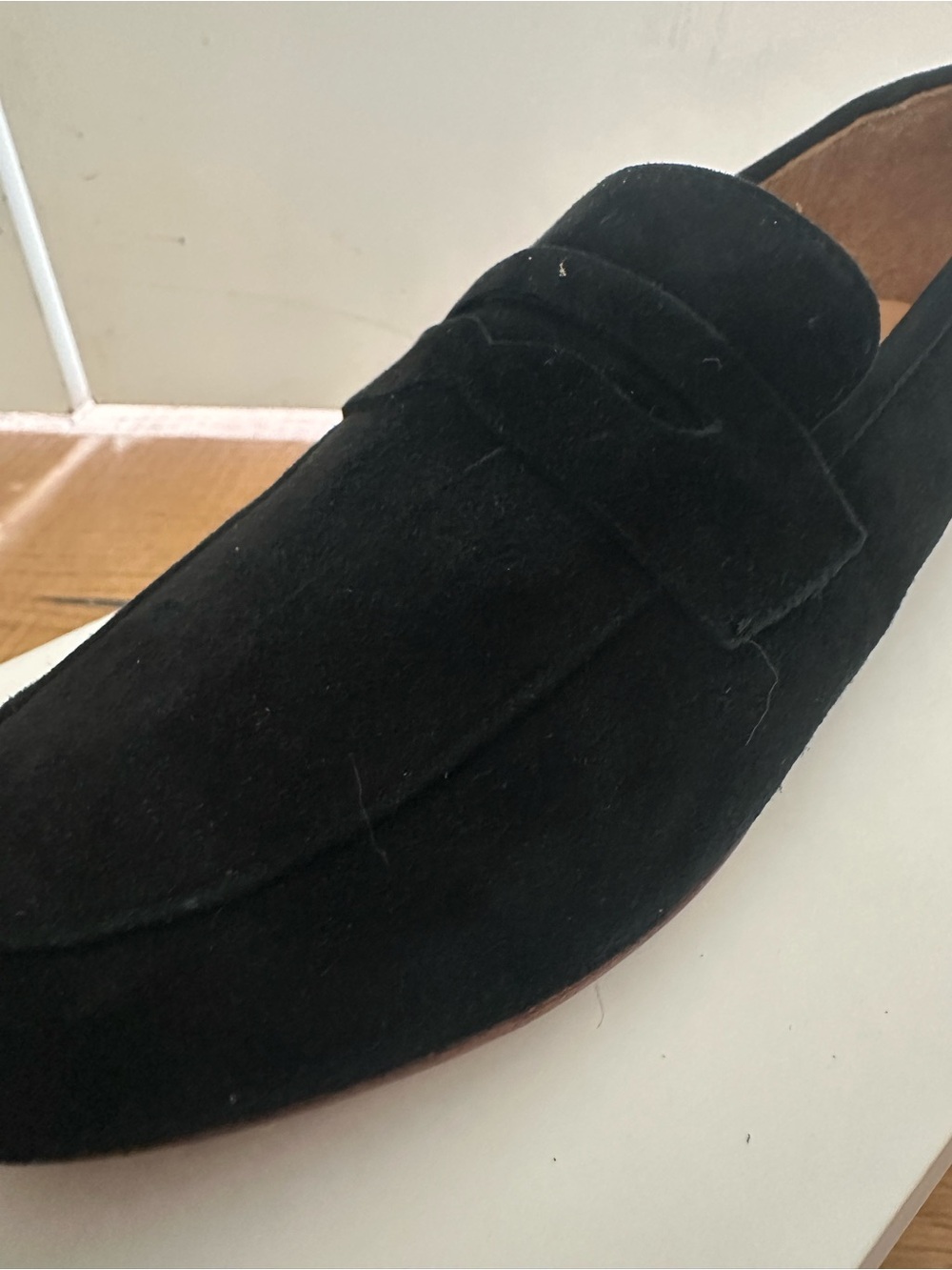 NEW Quince Italian Suede Penny Loafer Black Size 8 $298 MSRP - Picture 8 of 9